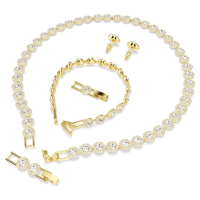 Una Angelic Set (3-teilig), Rundschliff, weiss, goldfarben plattiert Una Angelic Set (3-teilig), Rundschliff, weiss, goldfarben plattiert