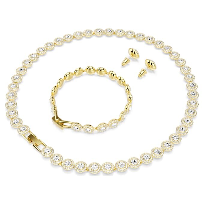 Una Angelic Set (3-teilig), Rundschliff, weiss, goldfarben plattiert Una Angelic Set (3-teilig), Rundschliff, weiss, goldfarben plattiert