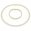 Una Angelic Set, runder Schliff, weiss, vergoldet Una Angelic Set, runder Schliff, weiss, vergoldet