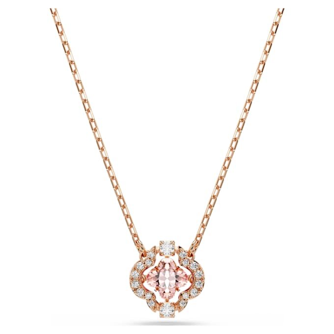 Una-Halskette «Clover», rosa, roségoldfarben plattiert Una-Halskette «Clover», rosa, roségoldfarben plattiert