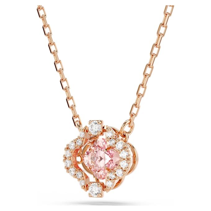 Una-Halskette «Clover», rosa, roségoldfarben plattiert Una-Halskette «Clover», rosa, roségoldfarben plattiert