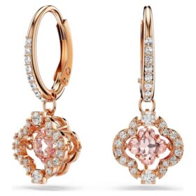 Una-Ohrringe «Clover», rosa, roségoldfarben plattiert