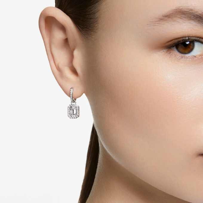 Una-Ohrringe im Achtkant-Schliff, weiss, rhodiniert Una-Ohrringe im Achtkant-Schliff, weiss, rhodiniert